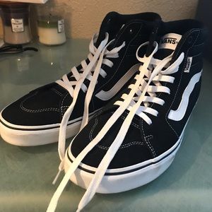 - Vans high tops black & white suede and canvas